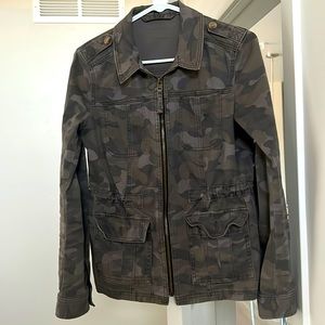 Express Camouflage Denim Zipper Jacket Size Small